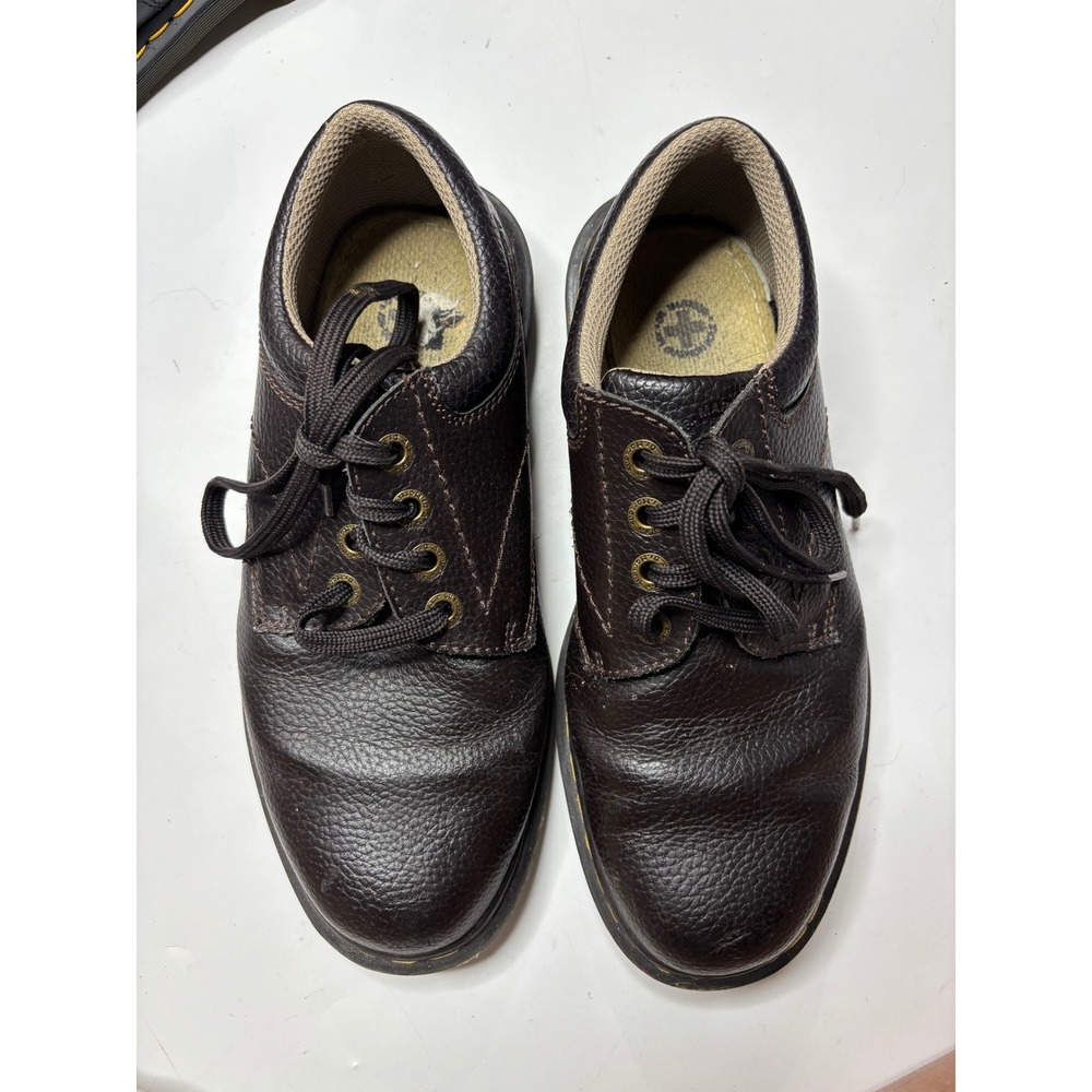 Dr. Martens 8053 Dark Brown Pebbled Leather Padded Collar Oxfords Mens 10